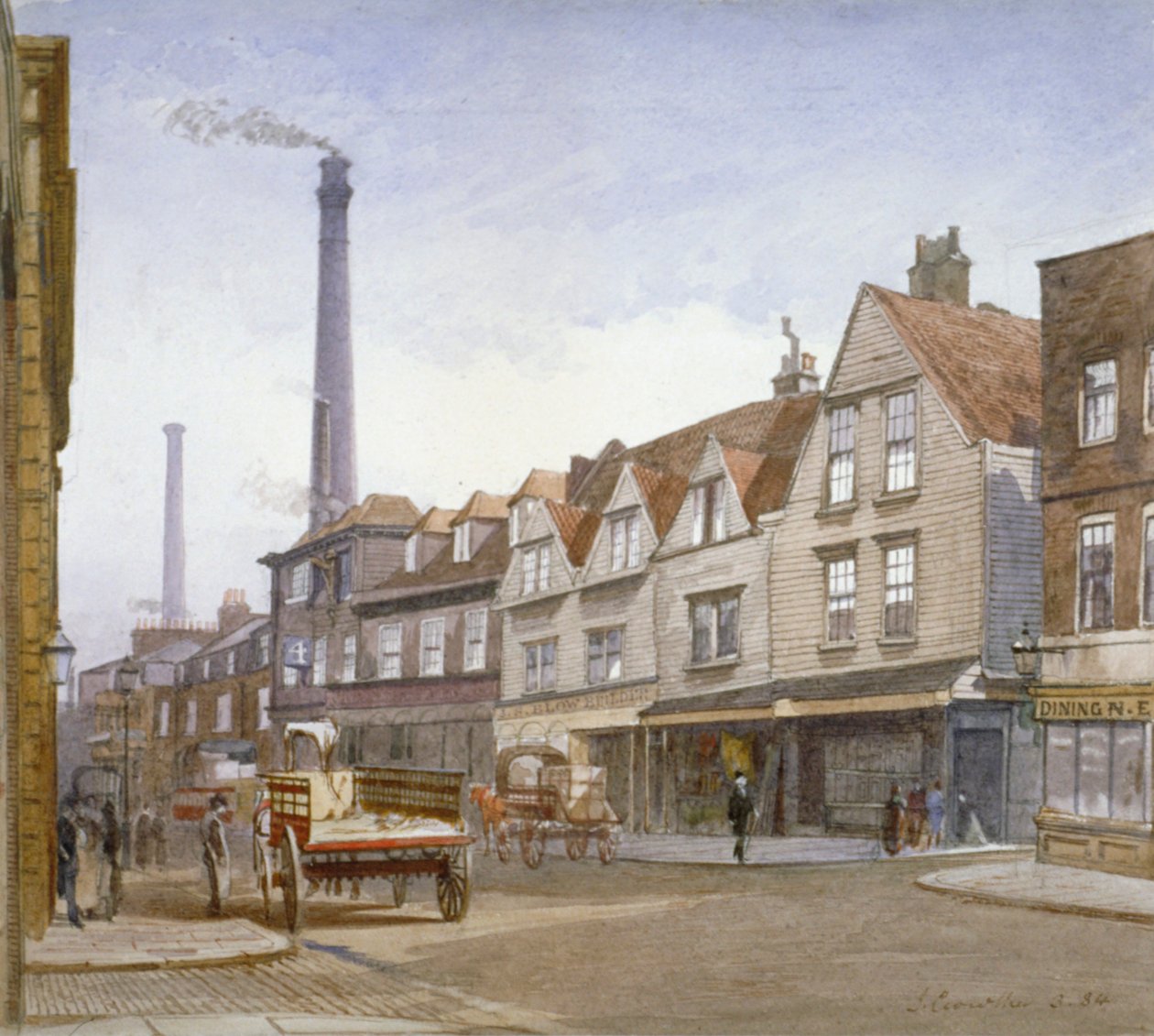 Widok Mint Street, Southwark, Londyn, 1884 autorstwa John Crowther