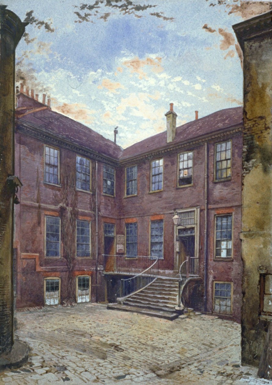 Widok starego domu przy Great Winchester Street, City of London, 1880. autorstwa John Crowther