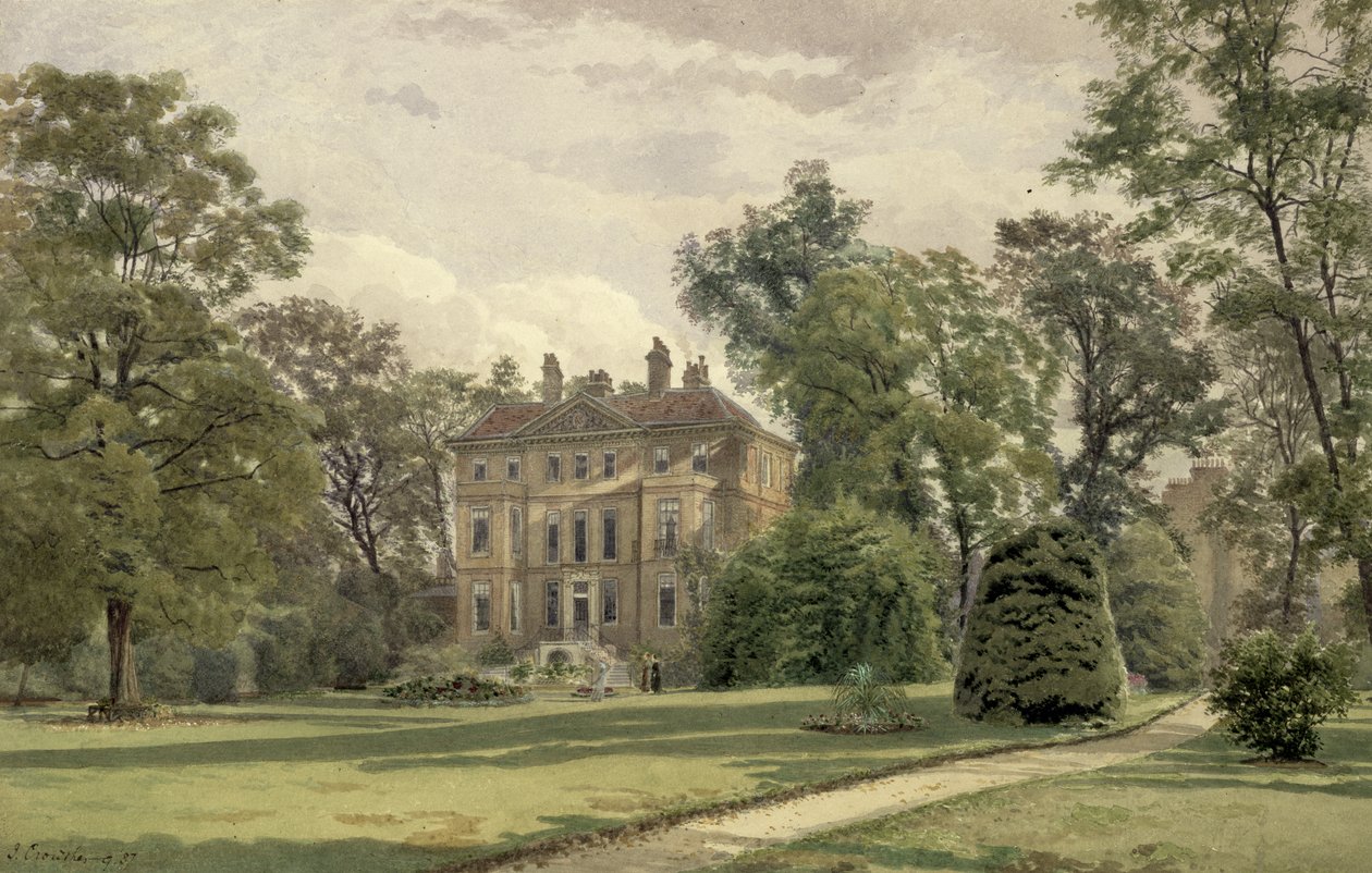 Widok na front ogrodu w Wandsworth Manor House, St. John