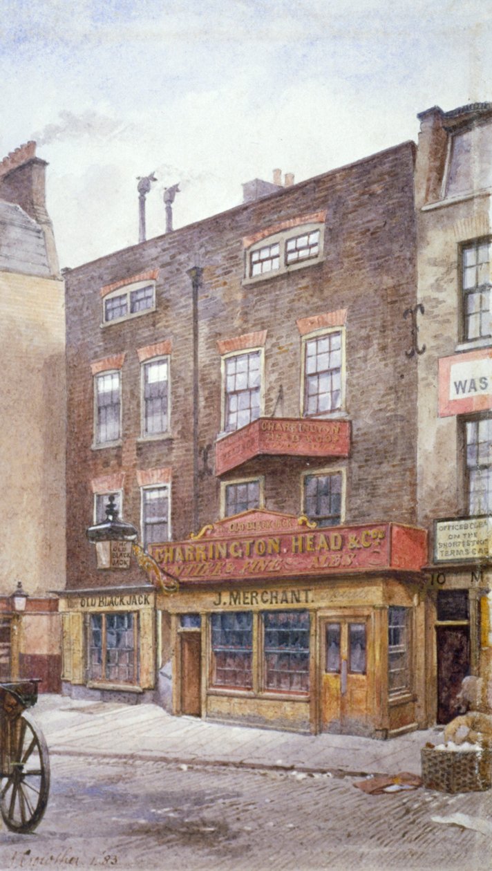 Widok na Old Black Jack Inn, Portsmouth Street, Westminster, Londyn, 1883 autorstwa John Crowther