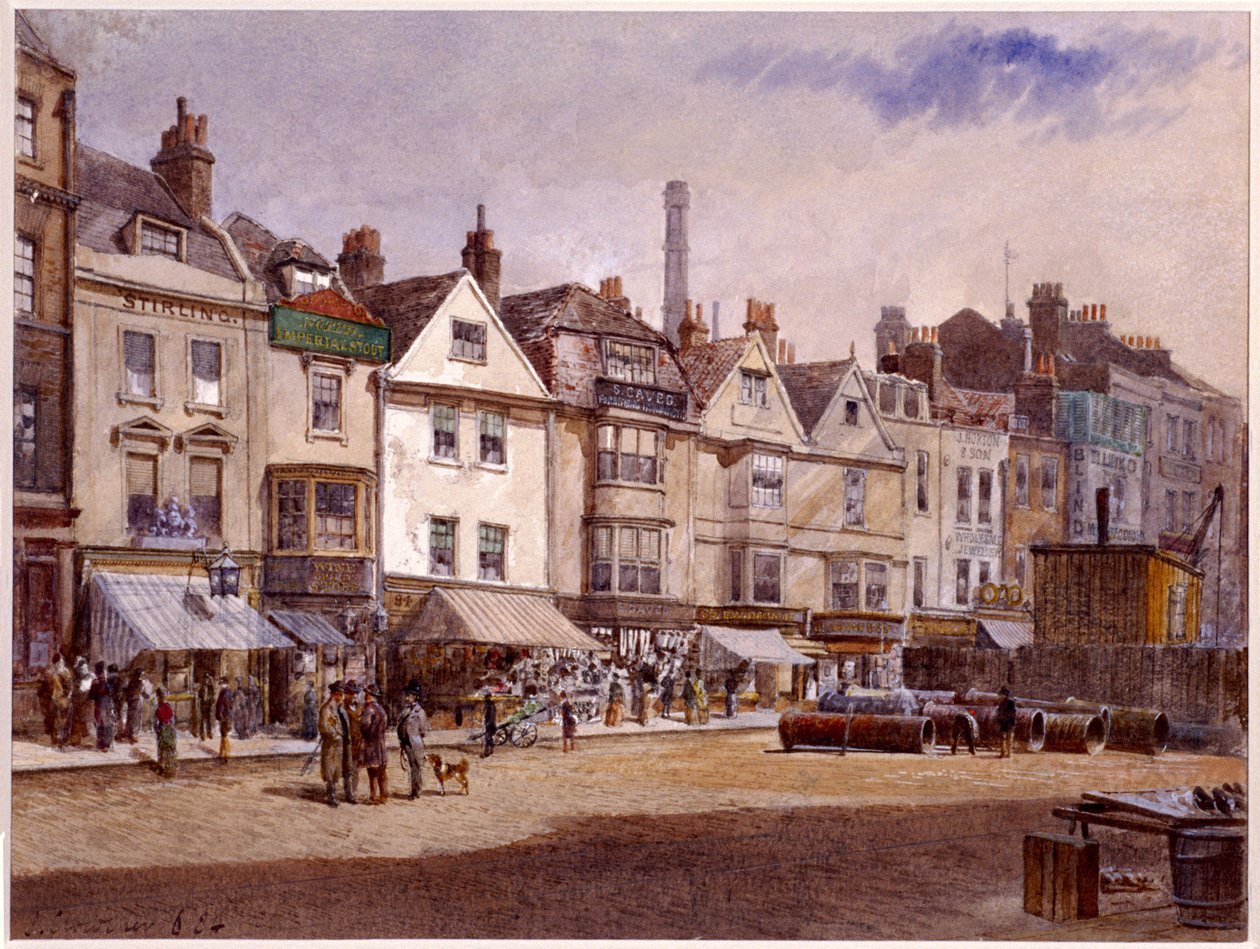 Whitechapel High Street, Stepney, Londyn, 1884 autorstwa John Crowther