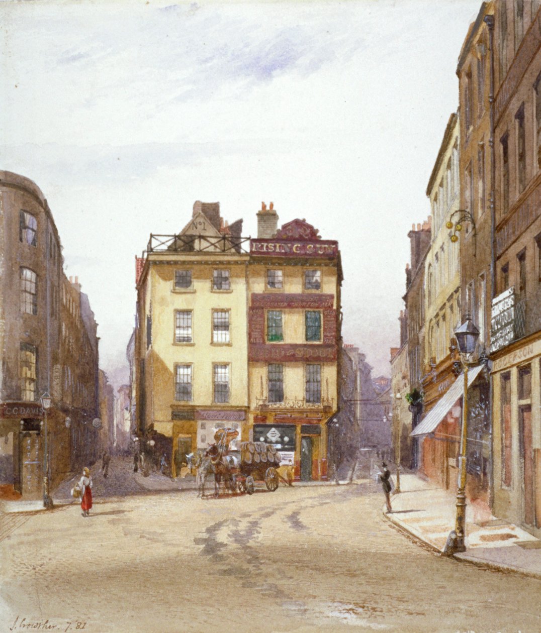 Wych Street i Holywell Street, Westminster, Londyn, 1881 r. autorstwa John Crowther