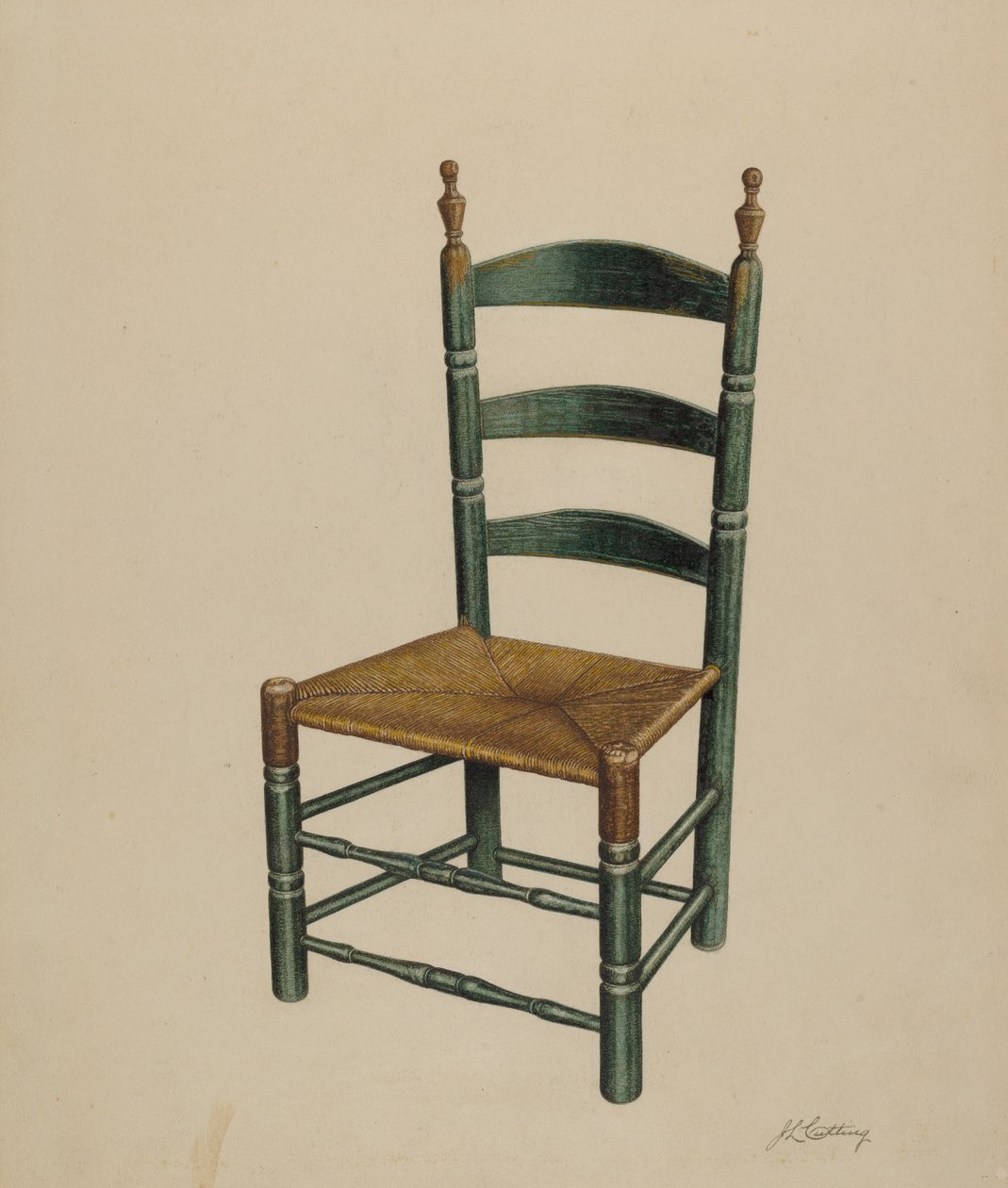 Krzesło z oparciem drabiny, c. 1939. autorstwa John Cutting