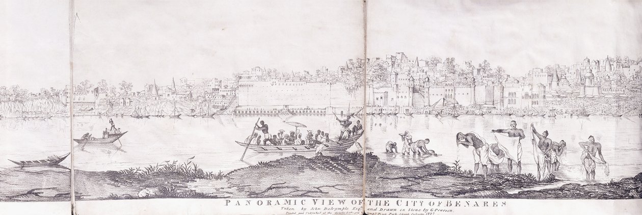Panoramiczny widok na miasto Benares, 1827 autorstwa John Dalrymple