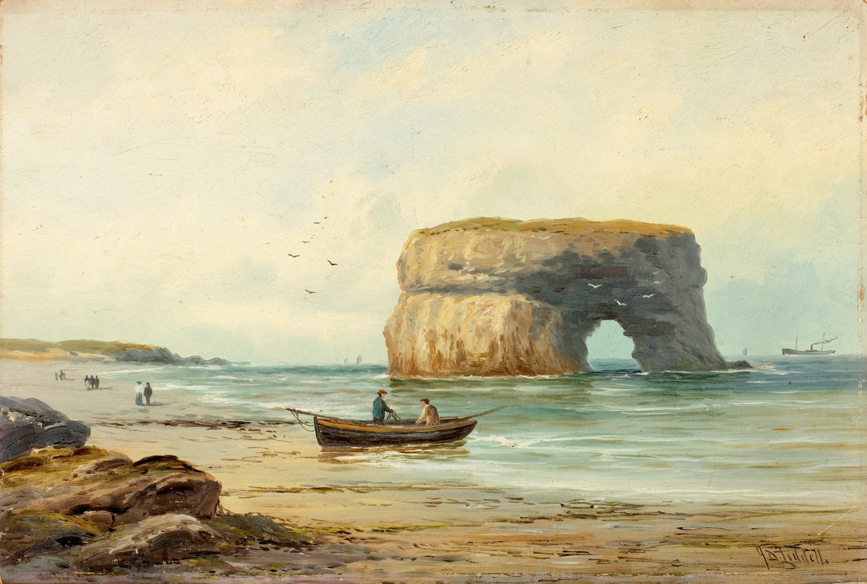 Marsden Rock, ok. 1885-1910 (olej na pokładzie) autorstwa John Davison Liddell