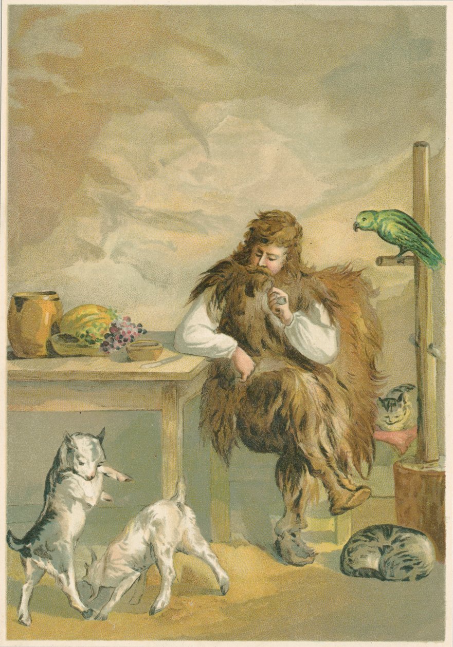 Scena z Robinsona Crusoe autorstwa Daniela Defoe, 1892 autorstwa John Dawson Watson