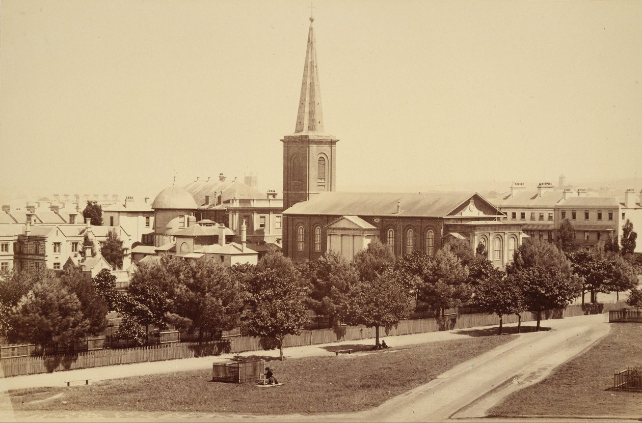Kościół św. Jakuba, z Hyde Parku, SydneyWidoki fotograficzne na Sydney i okolice. Aktualności autorstwa John Degotardi