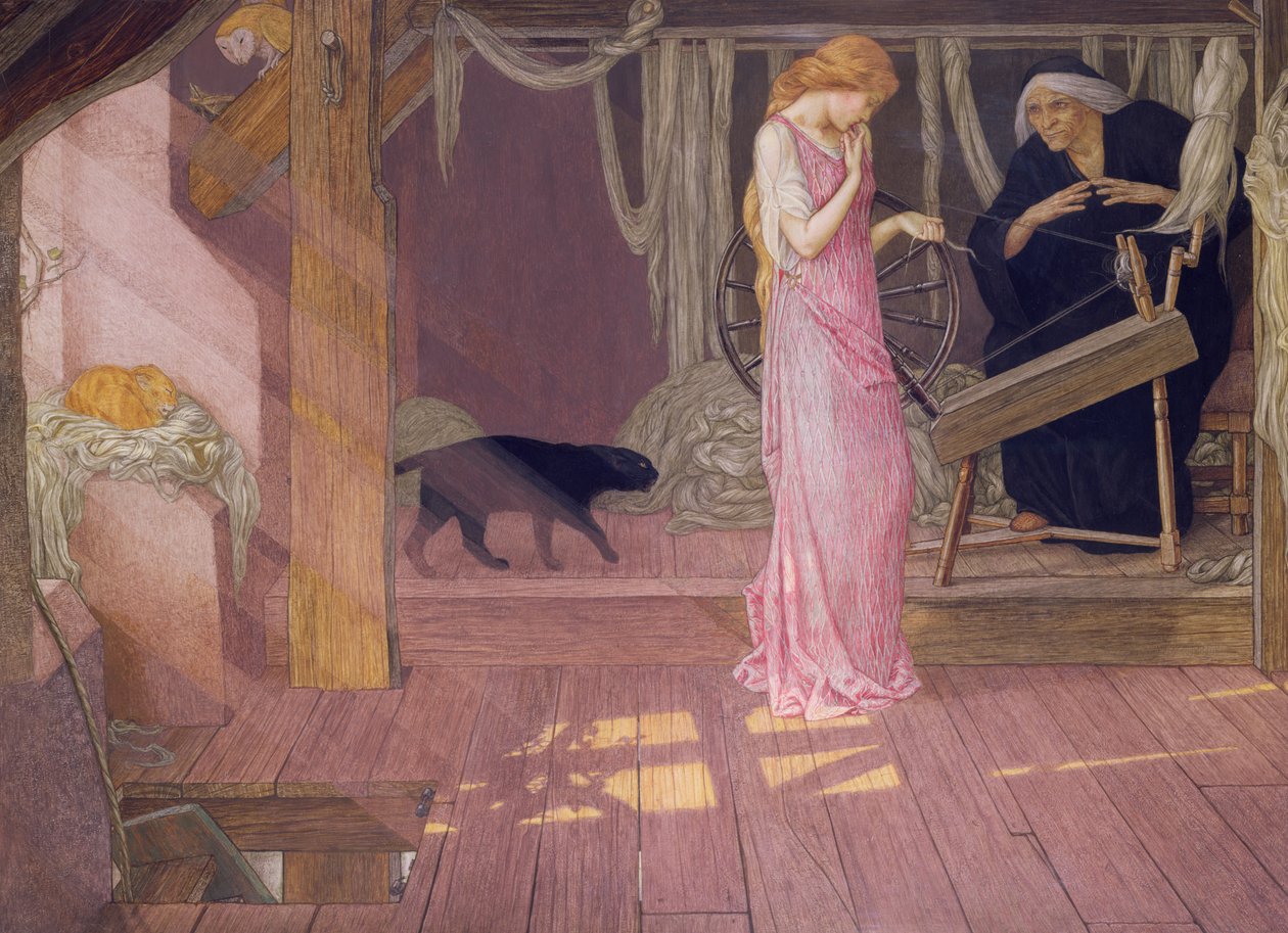 Śpiąca Królewna (tempera) autorstwa John Dickson Batten