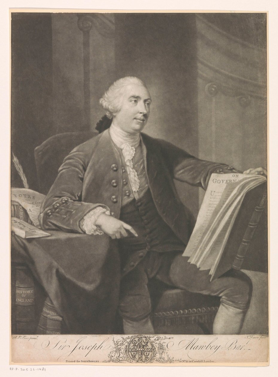 Portret van Josepha Mawbeya Sir Joseph Mawbey Bar. (tytuł na obiekcie) autorstwa John Dixon