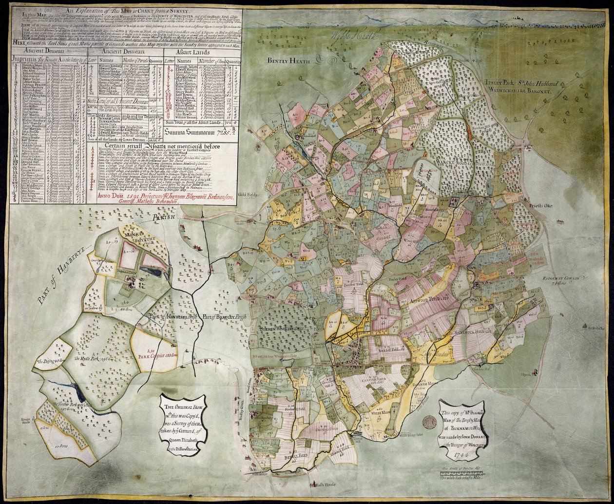 Mapa lasu i dworu Fecknam (Feckenham) autorstwa John Doharty