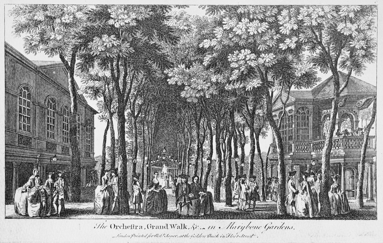 Widok Orkiestry z Zespołem Muzycznym, Grand Walk w Ogrodach Marybone autorstwa John Donowell