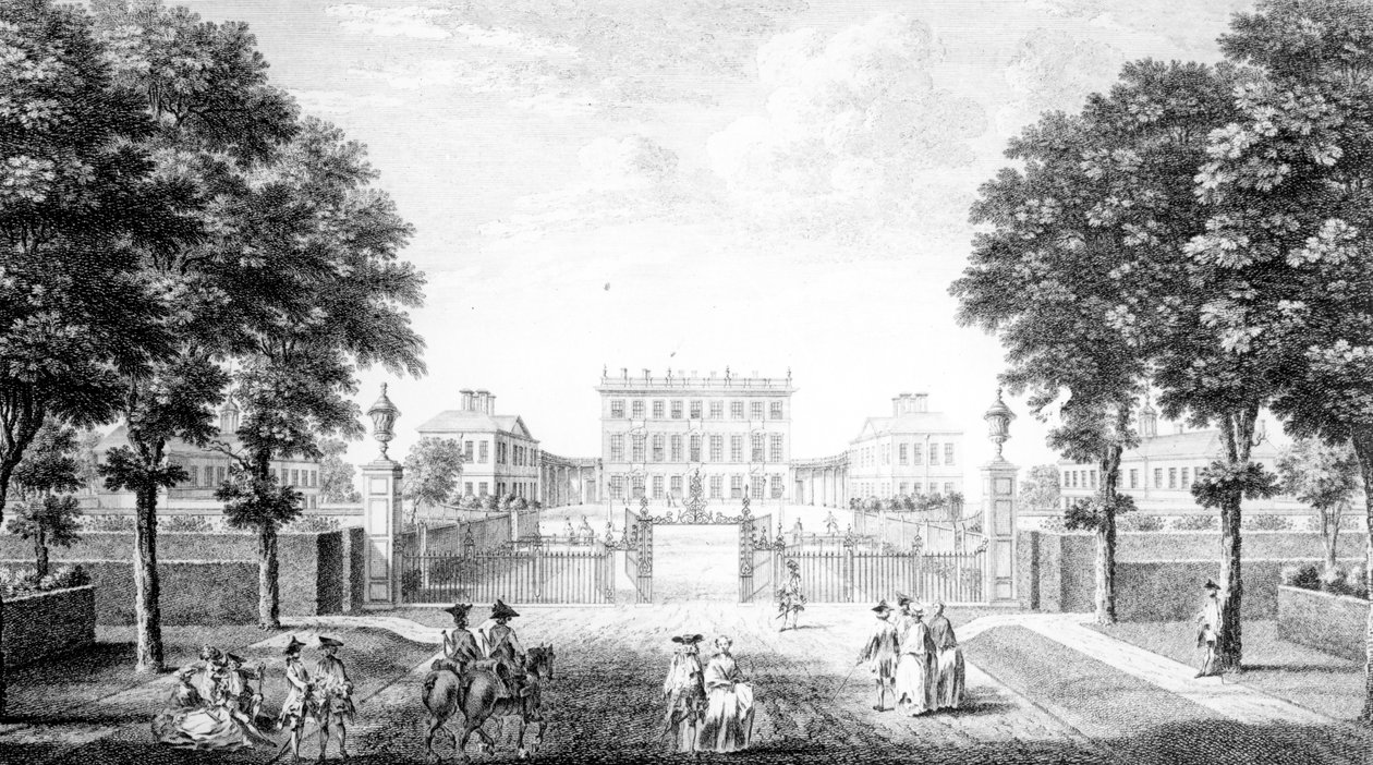 Dom Cliveden w pobliżu mostu Maidenhead w hrabstwie Bucks, 1753 autorstwa John Donowell