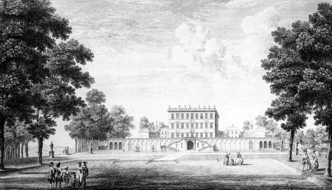 Front Garden Cliveden House w hrabstwie Bucks, 1753 autorstwa John Donowell