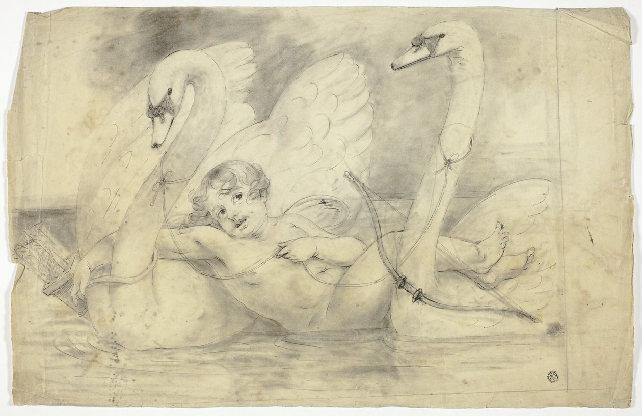 Kupidyn i łabędzie autorstwa John Downman