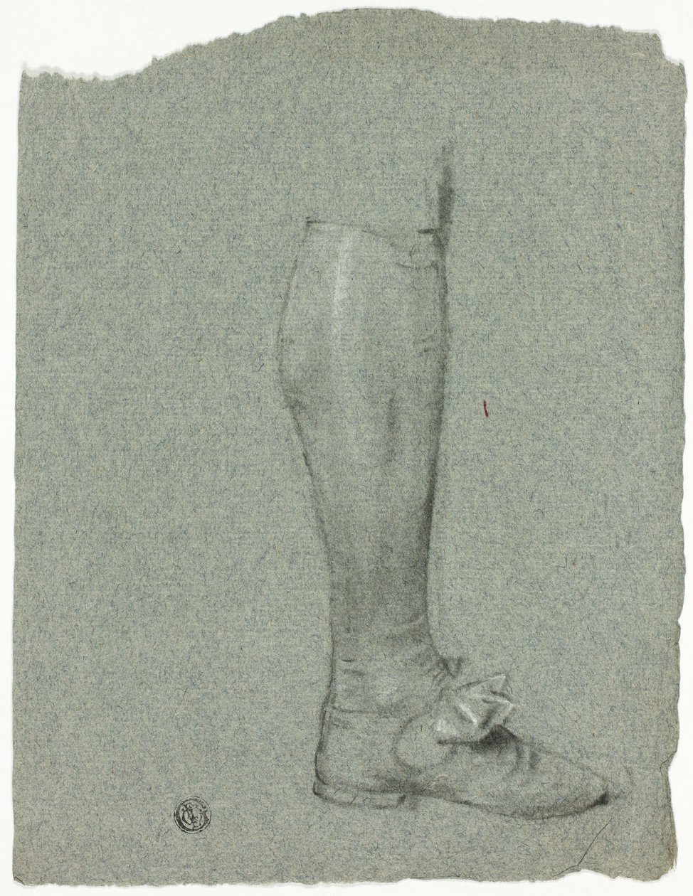 Noga stojącej postaci (recto); Szkic butów (verso) autorstwa John Downman