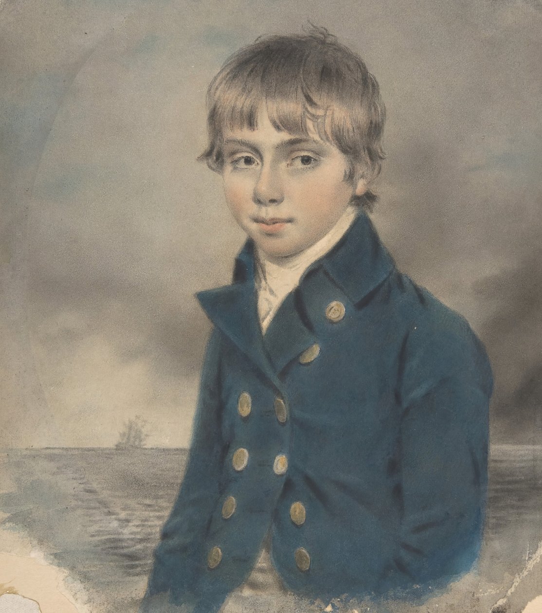 Pamiątkowy portret młodego kadeta, koniec XVIII-początek XIX wieku. autorstwa John Downman