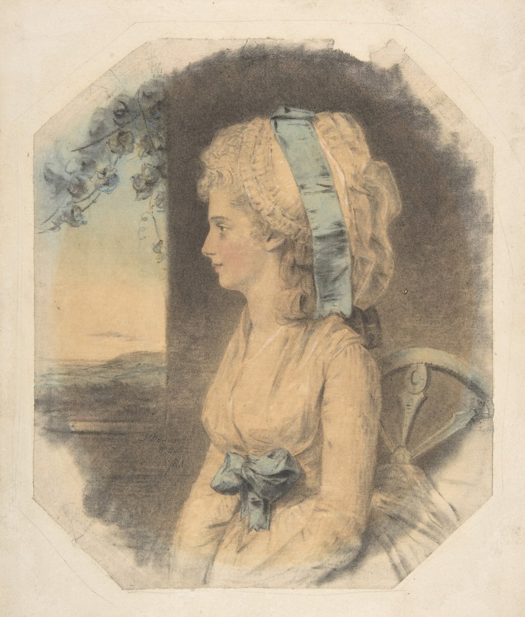 Panna Mary Cruikshank, jedyna siostra Jamesa Cruikshanka, 1781. autorstwa John Downman