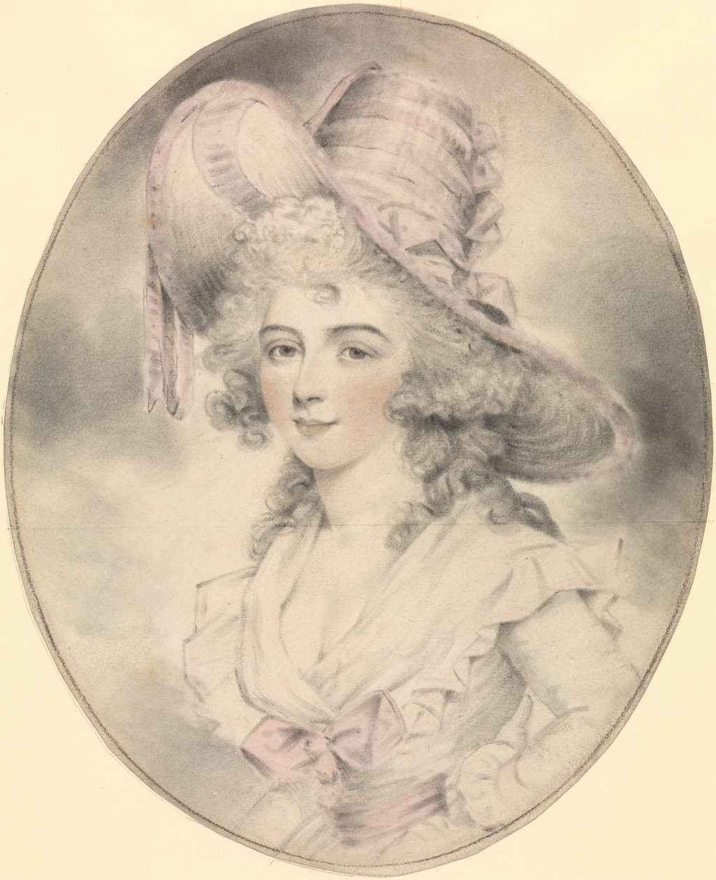 Portret damy zwróconej w lewo autorstwa John Downman