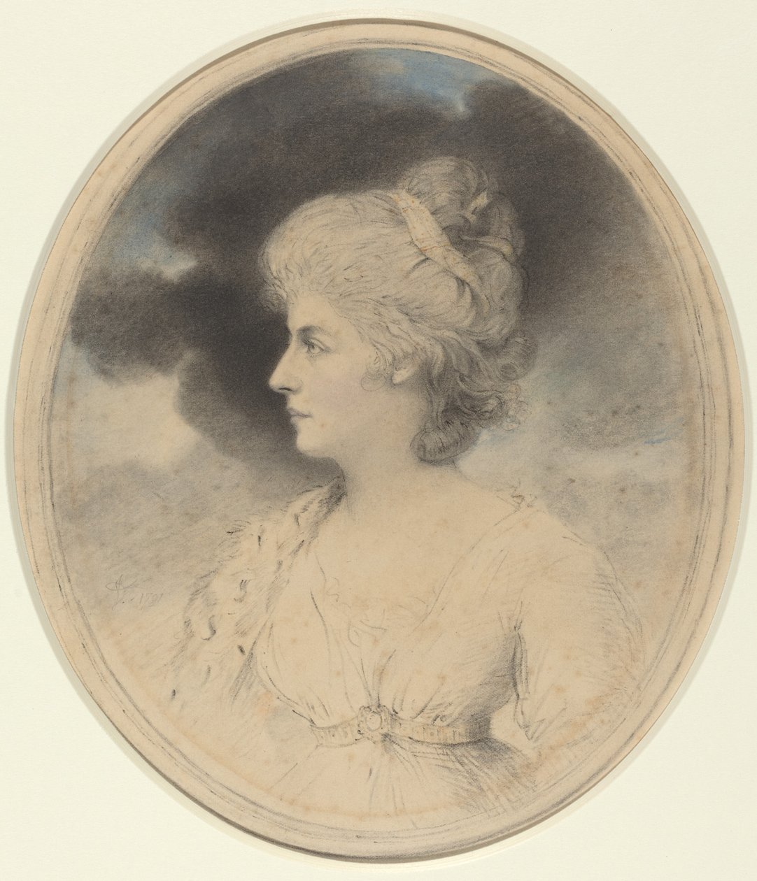 Portret kobiety w profilu autorstwa John Downman