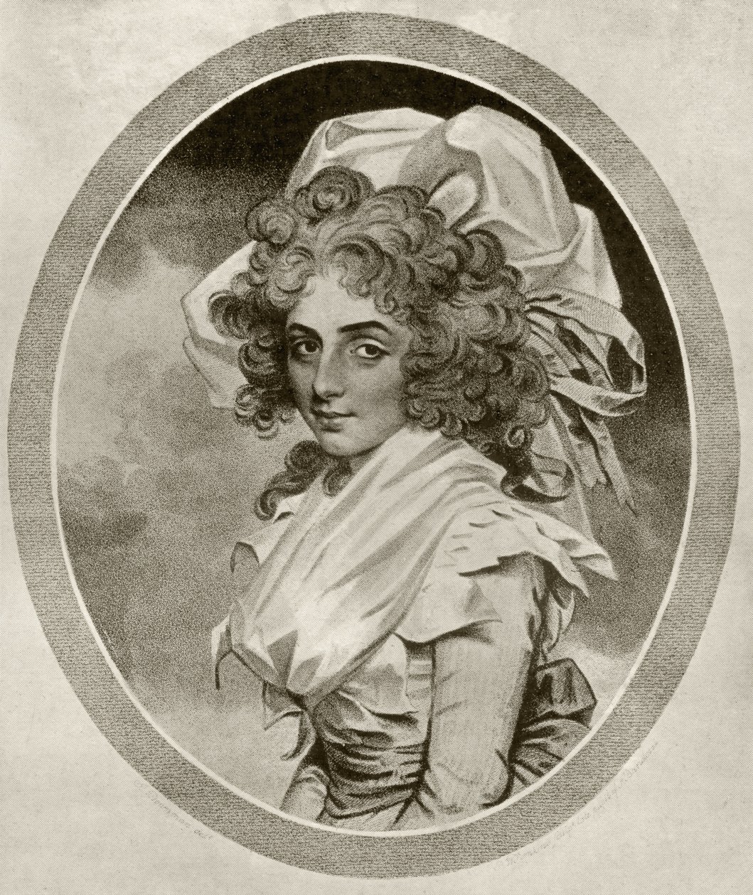 Sarah Siddons, grawerowane przez Peltro W. Tomkinsa, z „Podręcznika kolekcjonera grafik” Alfreda Whitmana, wydanego przez George Bell und Sons, 1901 autorstwa John Downman