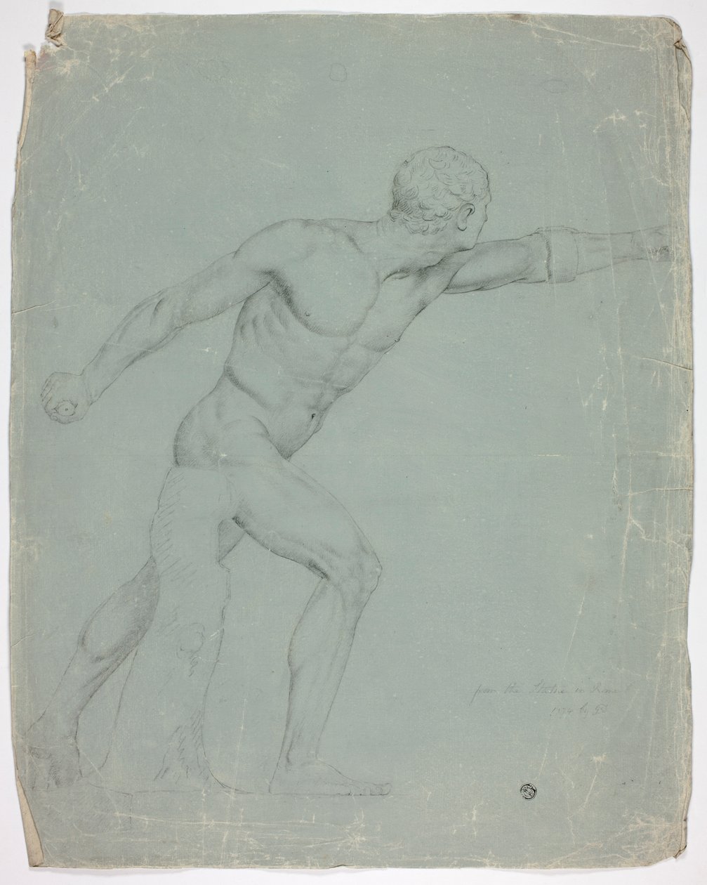 Gladiator Borghese z posągu w Rzymie autorstwa John Downman