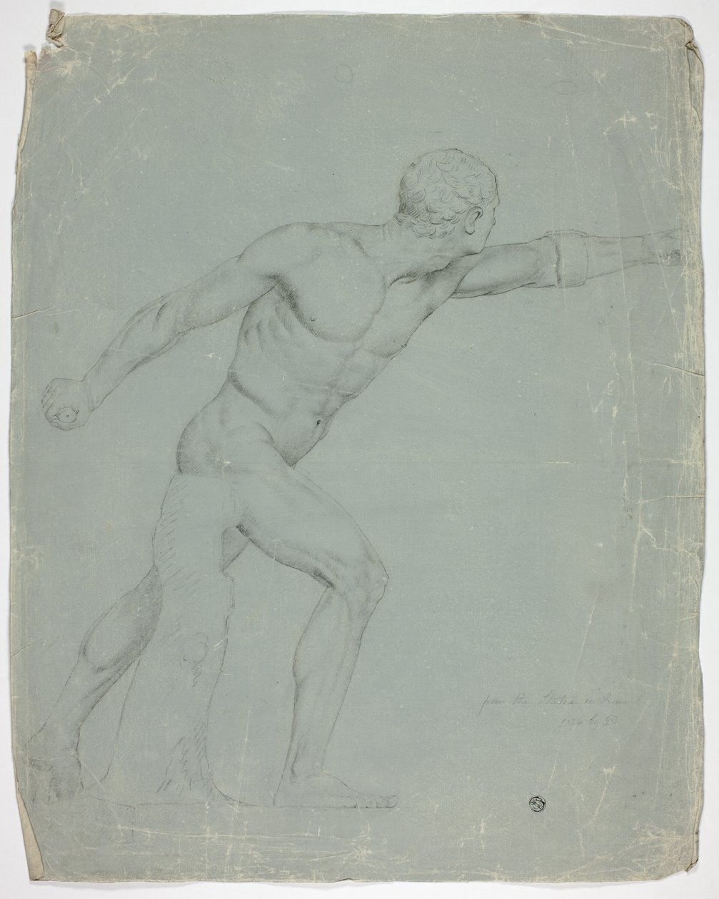 Gladiator Borghese z posągu w Rzymie autorstwa John Downman