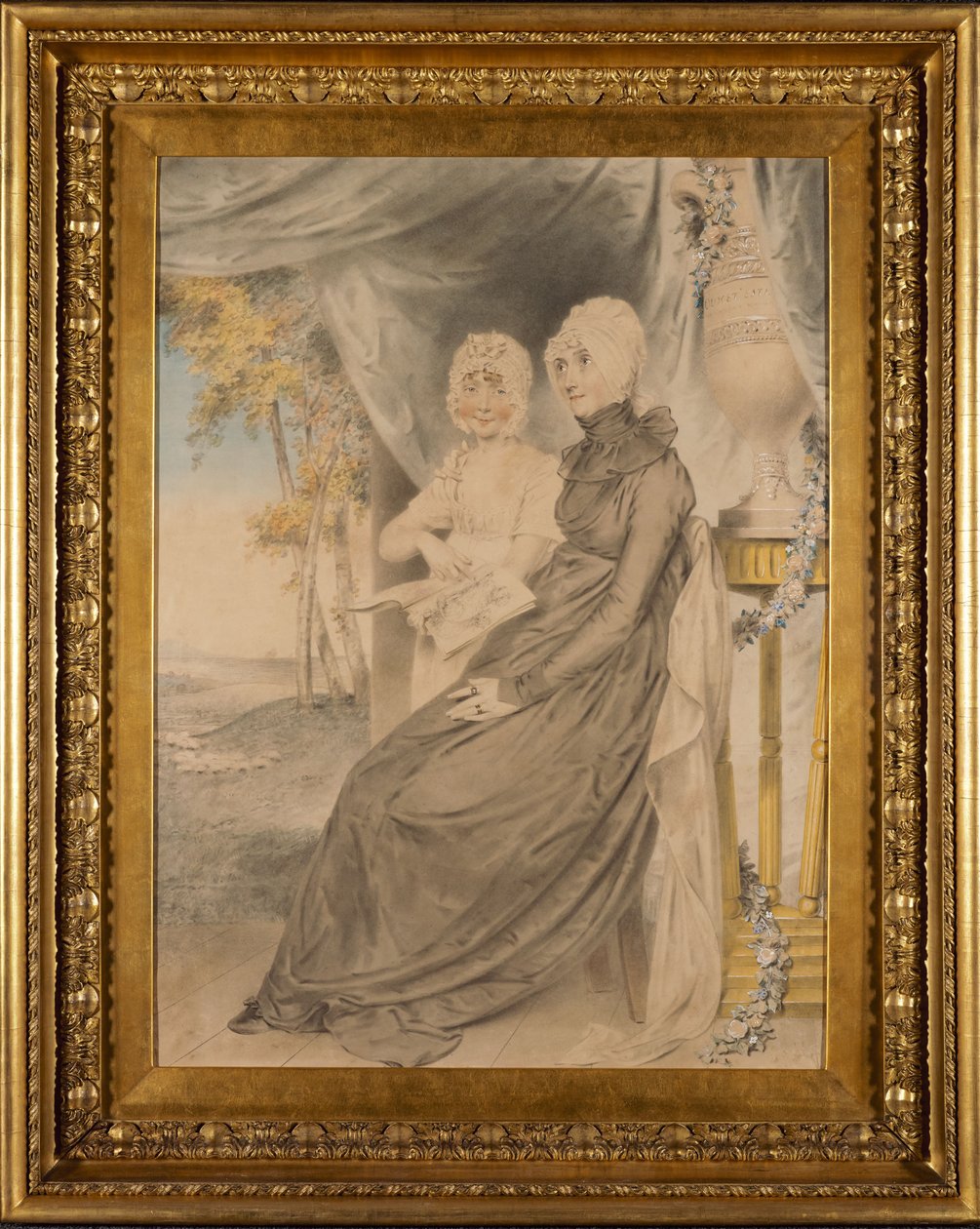 Die entschlossene Witwe Mrs. Croad und ihre einzige Tochter autorstwa John Downman