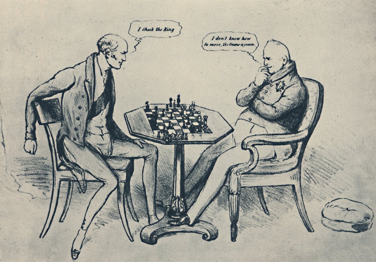 Gra w szachy: Lord Grey grający Williama IV, 1948 autorstwa John Doyle