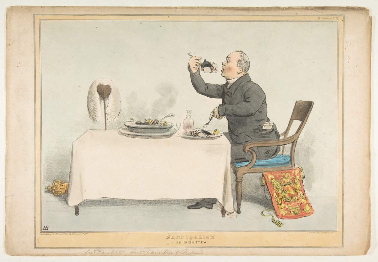 HKanibalizm lub irlandzki gulasz, 5 sierpnia 1833 r. autorstwa John Doyle