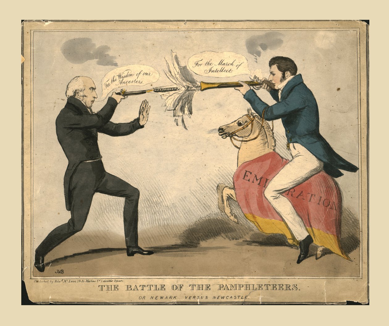 Bitwa Pamfletów. Albo Newark kontra Newcastle, 1829. autorstwa John Doyle