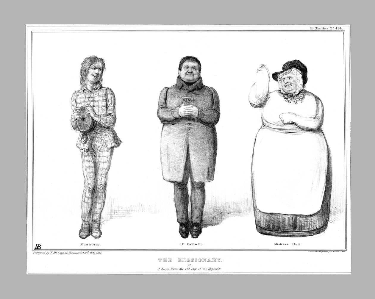 Misjonarz. Lub Scena ze starej sztuki Obłudnika, 1835. autorstwa John Doyle