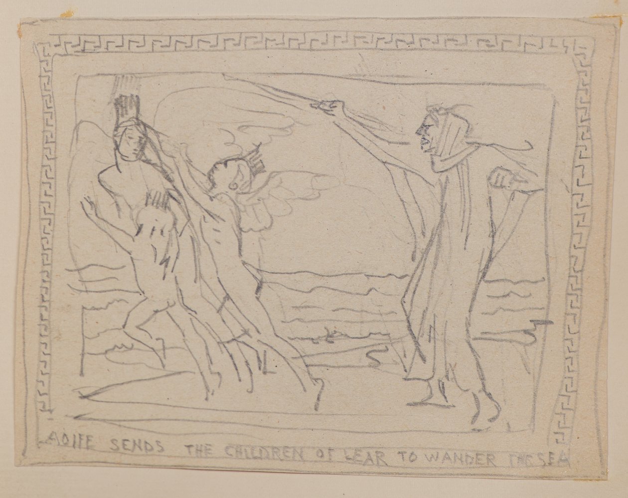 Aoife wysyła Dzieci Lira na wędrówkę po morzu (ołówek) autorstwa John Duncan