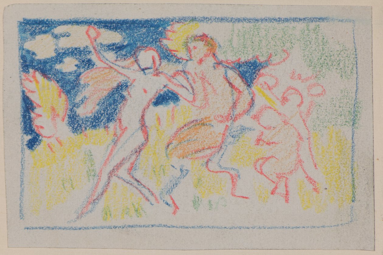 Bez tytułu [Cztery tańczące postacie] (ołówek) autorstwa John Duncan