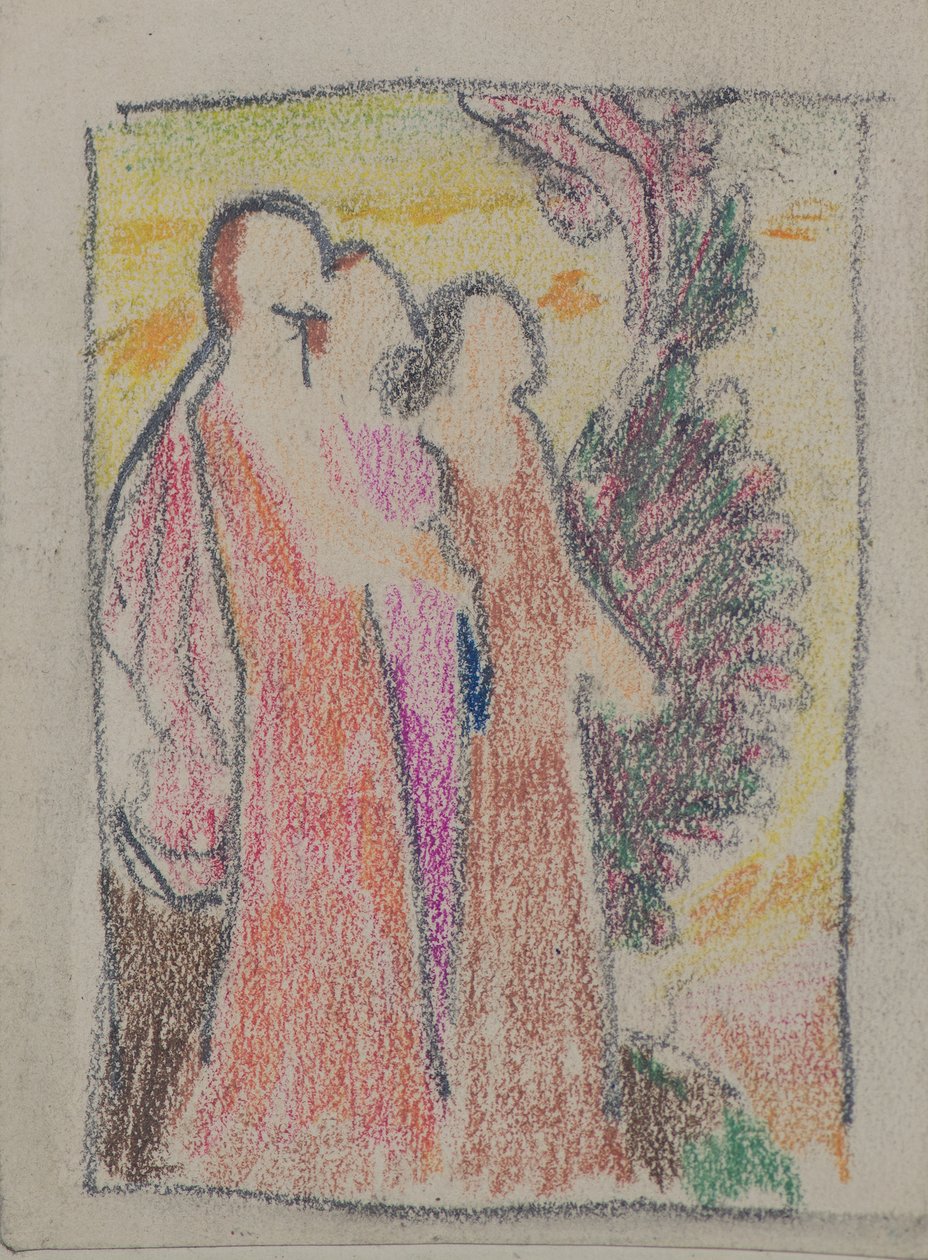 Bez tytułu [Trzy postacie] (ołówek) autorstwa John Duncan