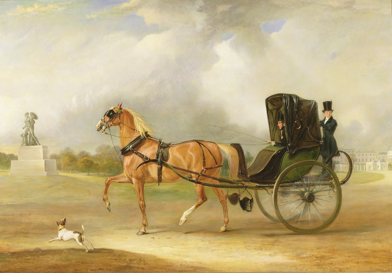 William Massey-Stanley jadący swoim kabrioletem w Hyde Parku, 1833 autorstwa John E. Ferneley