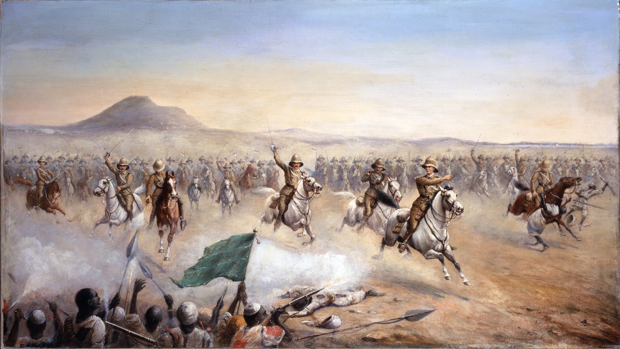 Szarża 21 ułanów w Omdurmanie, 2 września 1898 (olej na płótnie) autorstwa John Edward Chapman Mathews
