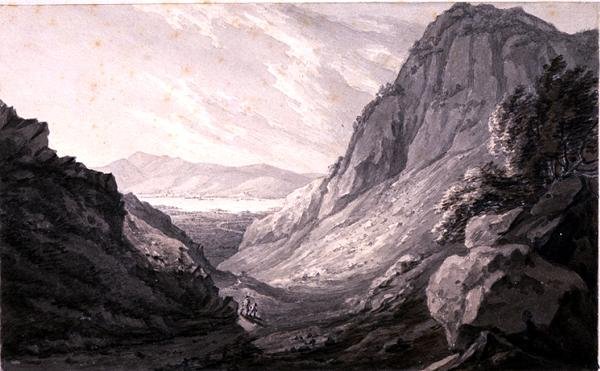 Derwentwater z Castle Crag (akwarela na papierze) autorstwa John Emes