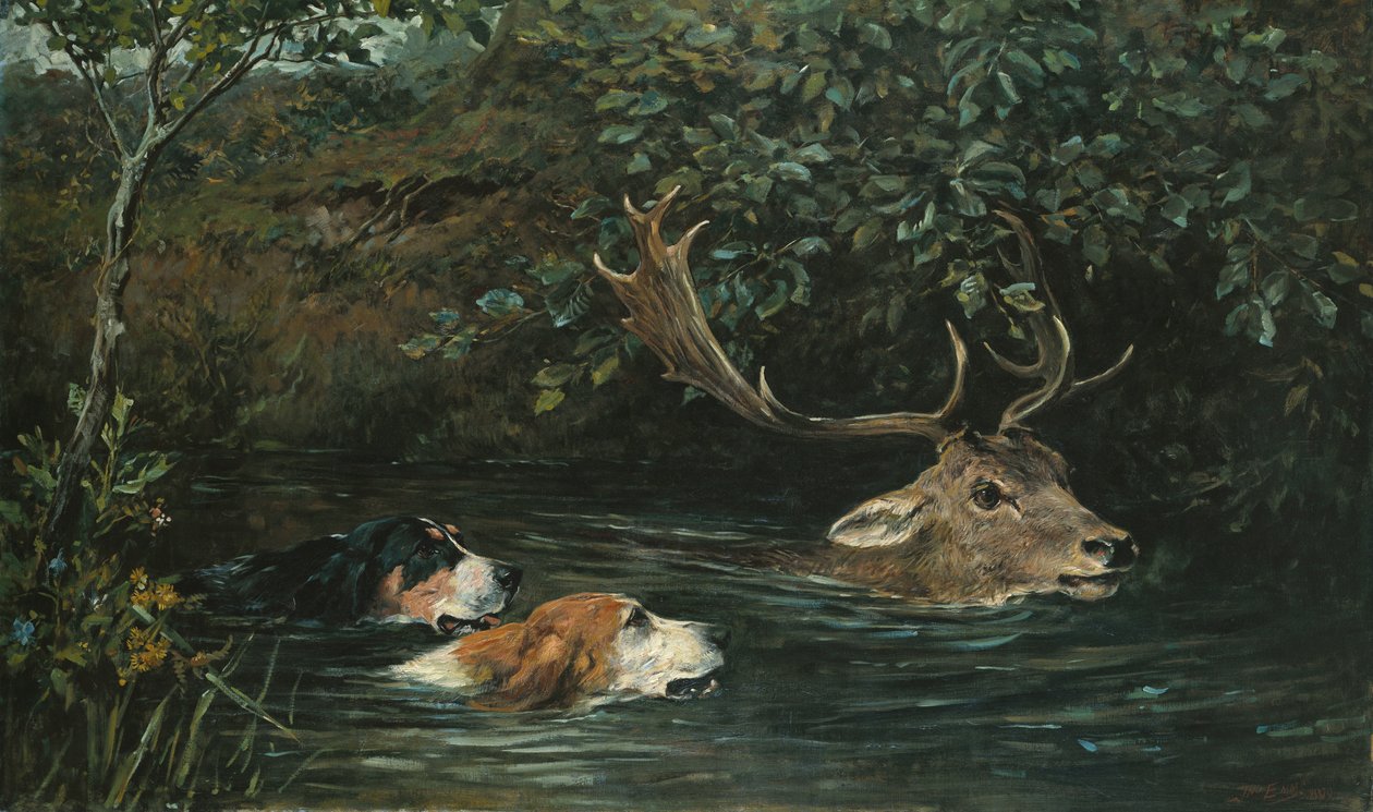 Poszedł do wody, 1899 autorstwa John Emms