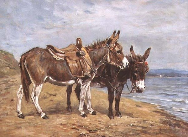 Nadmorskie Osły (olej na płótnie) autorstwa John Emms