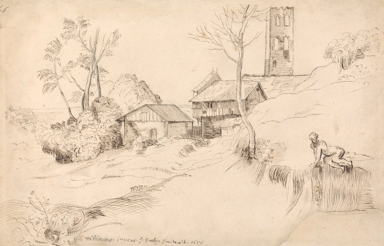 Krajobraz włoski (po Tycjanie) autorstwa John Evelyn