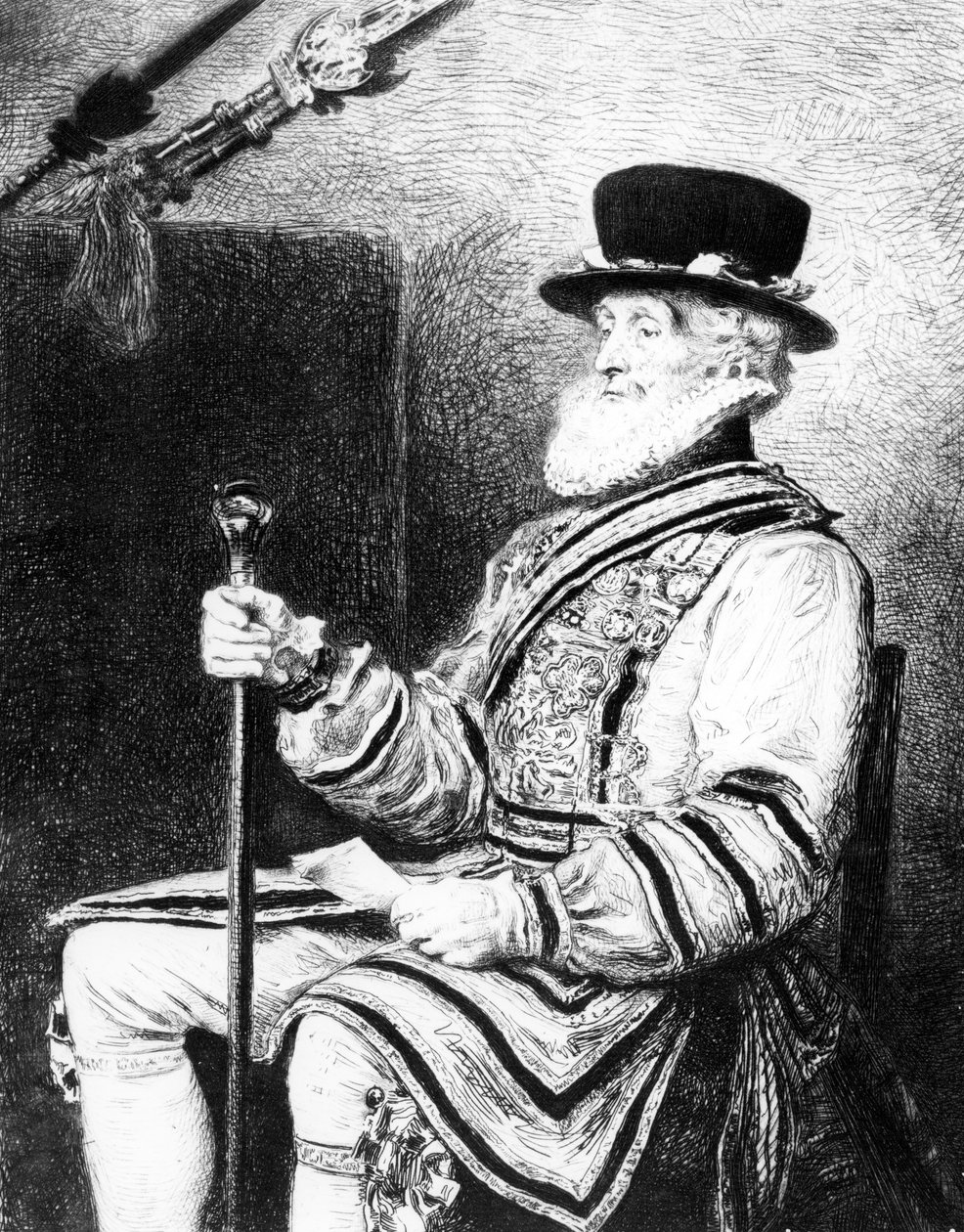 Yeoman of the Guard, grafika wykonana przez Charlesa Waltnera autorstwa John Everett (after) Millais