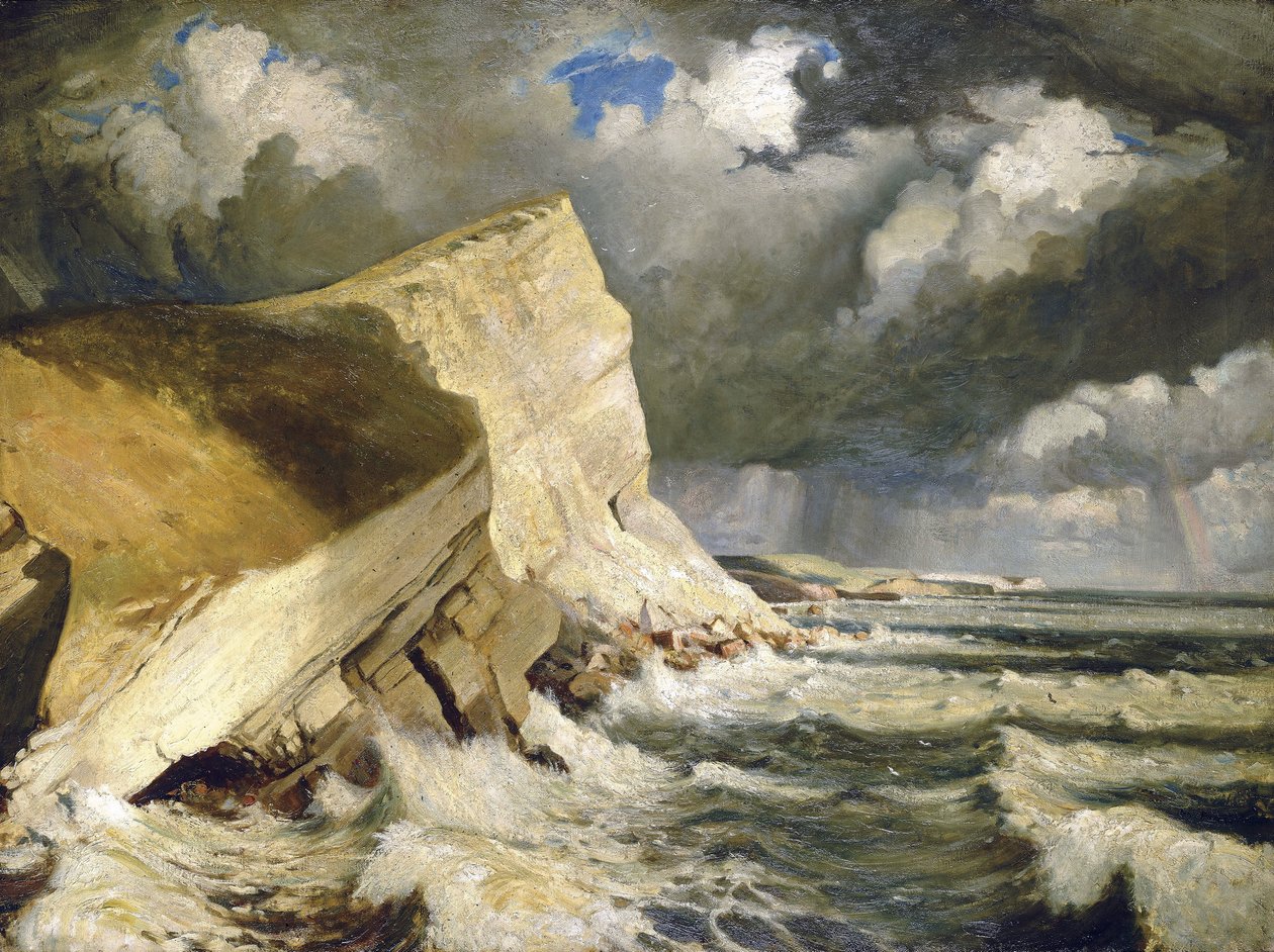 Lulworth Creek, w Dorset (Anglia). Olej na płótnie autorstwa Herberta Barnarda Johna Everetta (1876-1949) autorstwa John Everett