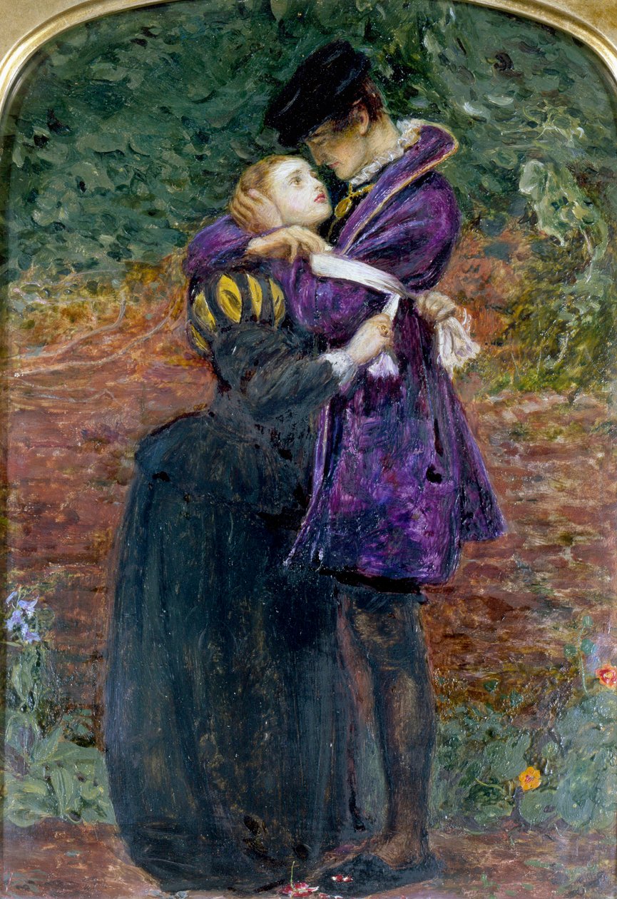 Hugenot odmawiający noszenia rzymskokatolickiej odznaki dla ochrony w dniu św. Bartłomieja autorstwa John Everett Millais