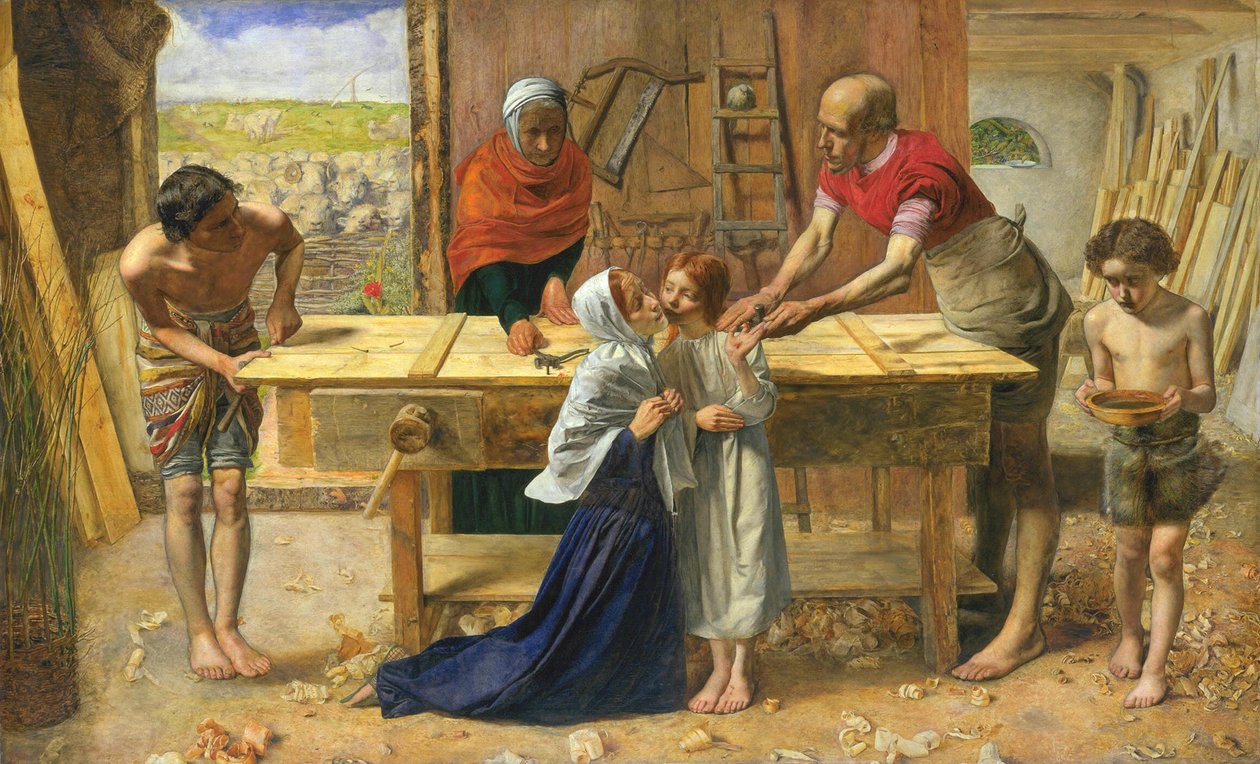 Chrystus w domu swoich rodziców lub w warsztacie stolarskim autorstwa John Everett Millais