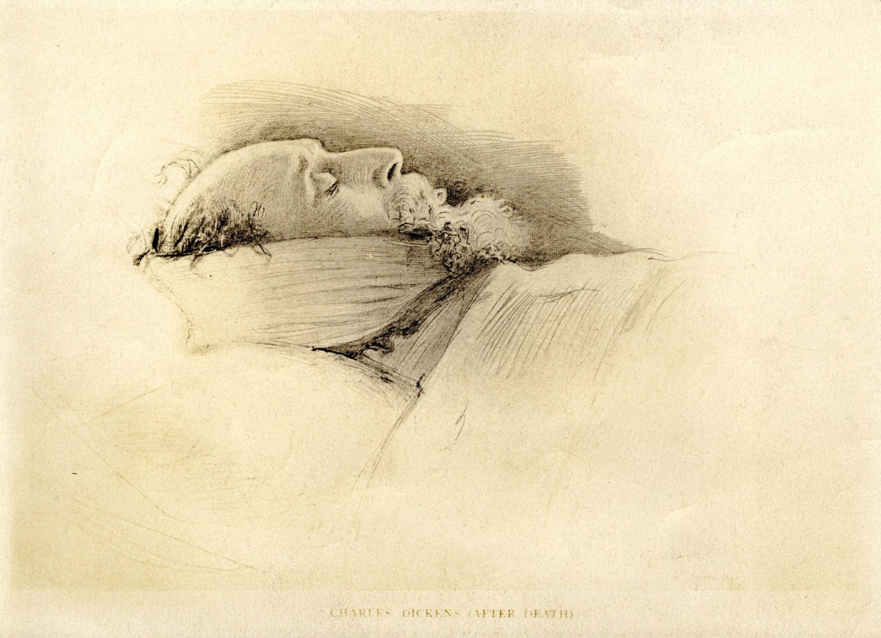 Dickens, dzień po jego śmierci, 1870 autorstwa John Everett Millais