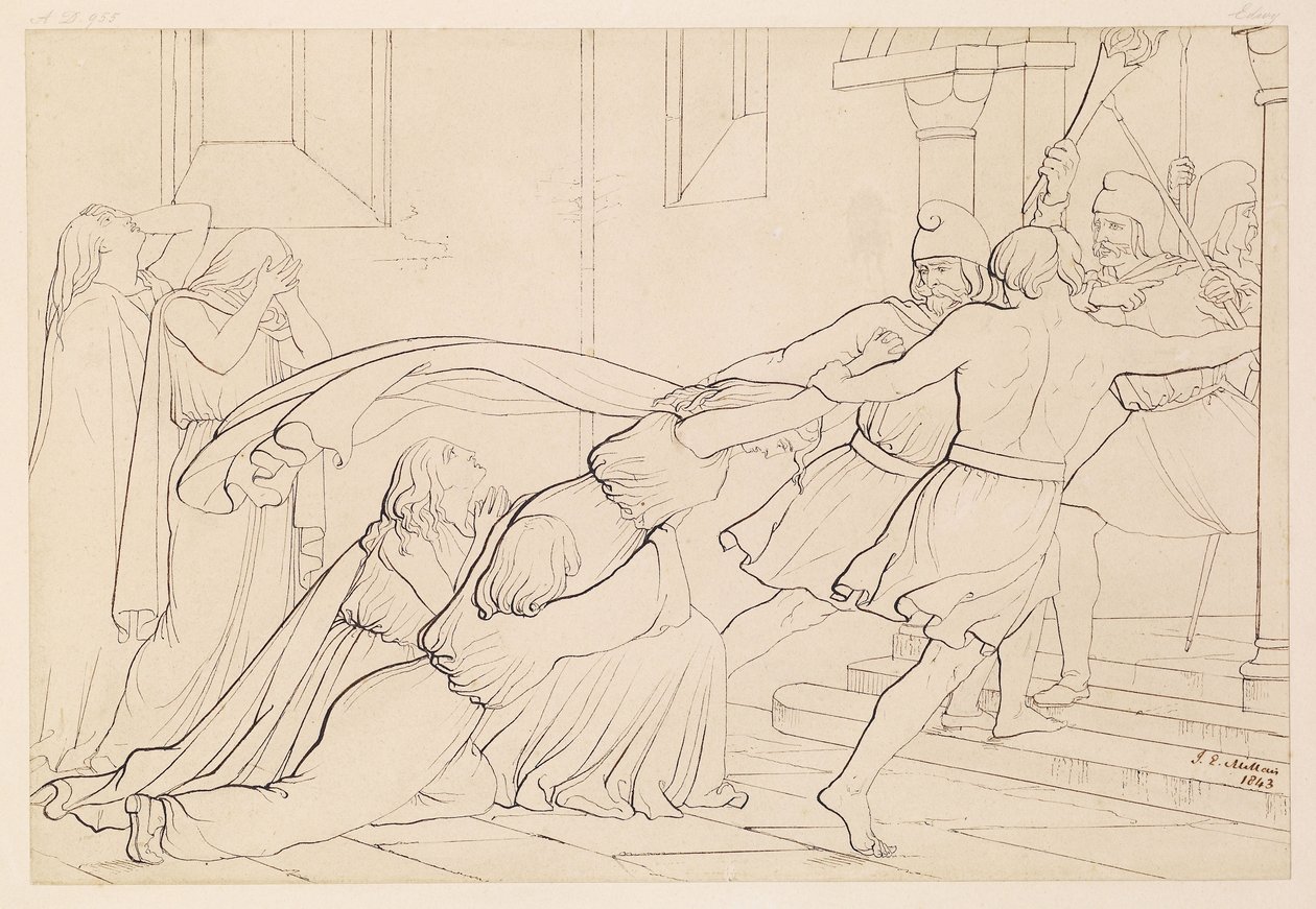 Elgiva zajęty przez Zakon Arcybiskupa Odo, 1843 autorstwa John Everett Millais