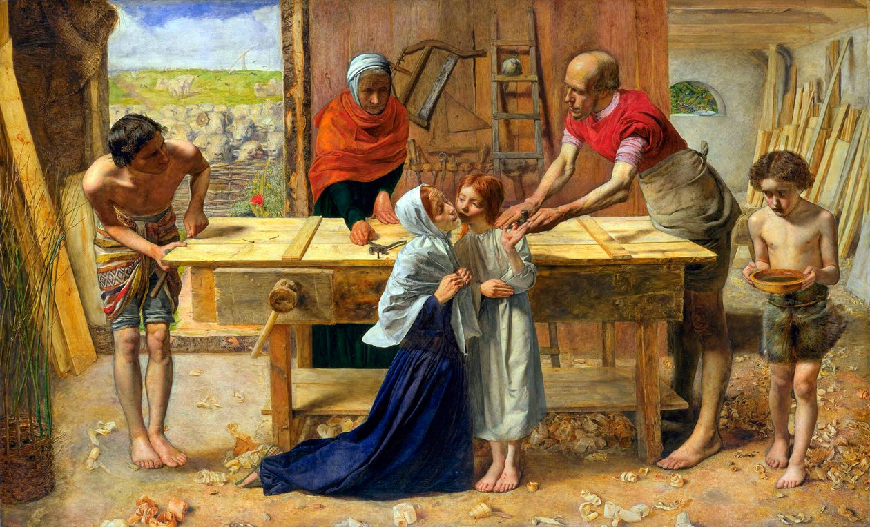 Jezus w domu rodziców (warsztat stolarski) autorstwa John Everett Millais