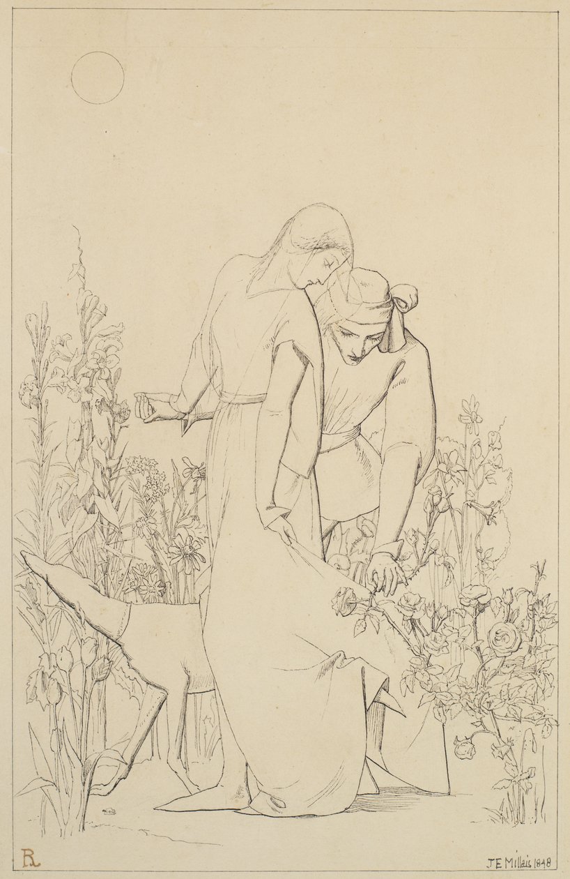Kochankowie przy Krzaku Róży, 1848 autorstwa John Everett Millais