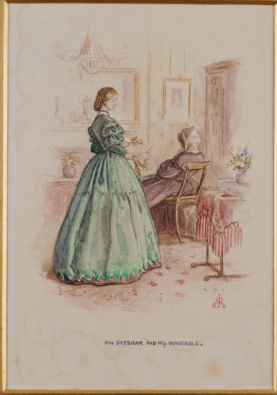 Pani Gresham i panna Dunstable: ilustracja do „Framley Parsonage”, 1861 autorstwa John Everett Millais