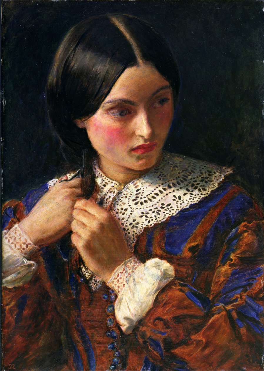 Tylko kosmyk włosów, ok. 1857-58 (olej na desce) autorstwa John Everett Millais